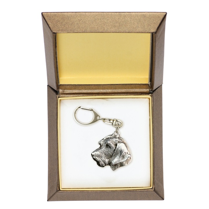 Art-Dog Tacskó drótszőrű II kulcstartó, ezüstözött, díszdobozban