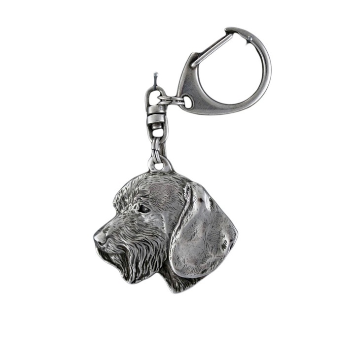 Art-Dog Tacskó drótszőrű III kulcstartó, ezüstözött, dekoratív, cink ötvözet