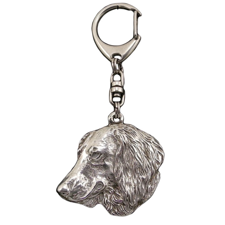 Art-Dog Tacskó drótszőrű IV ezüstözött kulcstartó, táskára vagy hátizsákra