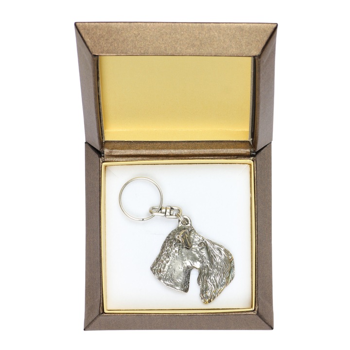 Art-Dog Kerry Blue Terrier kulcstartó, ezüstözött ZnAl ötvözet, díszdobozban