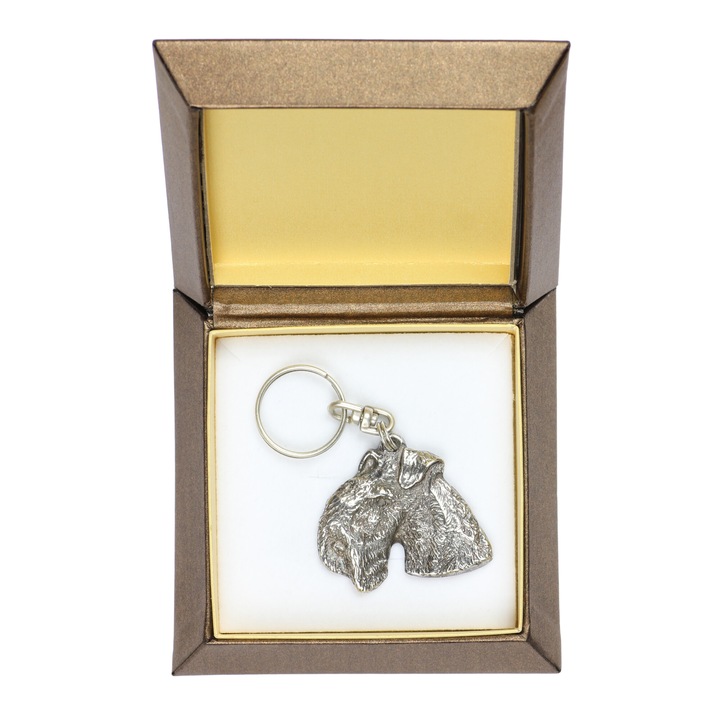 Lakeland Terrier kulcstartó, Art-Dog, ezüstözött ZnAl ötvözet, díszdoboz