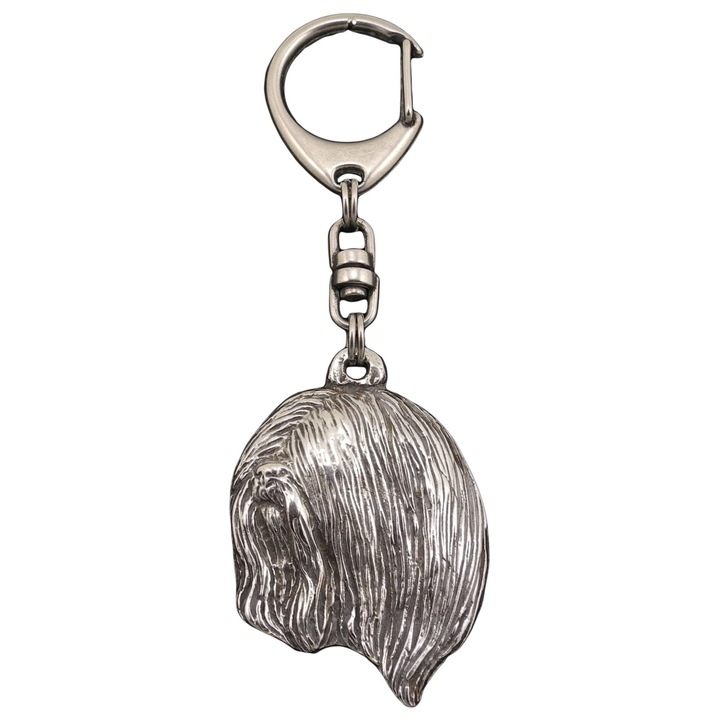 Breloc Art-Dog Lhasa Apso, placat cu argint, pentru geanta sau rucsac