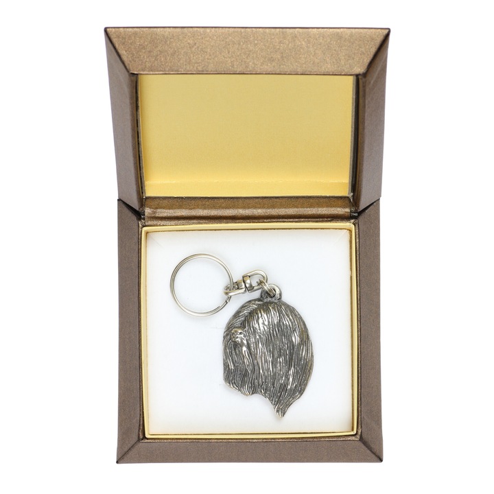 Art-Dog Lhasa Apso kulcstartó, ezüstözött cinkötvözet, díszdobozban