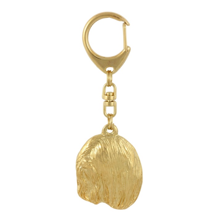 Lhasa Apso - Aranyozott kulcstartó kutyával, táskadísz, luxus kiegészítő az Art-Dog márkától