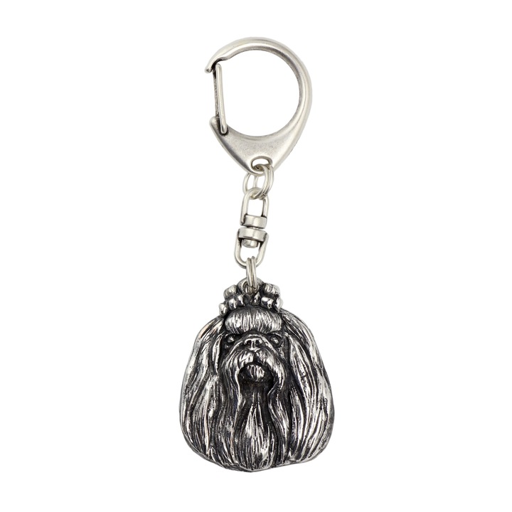 Máltai - Ezüstözött kulcstartó kutyával, táskadísz, hátizsák medál Art-Dog márkától