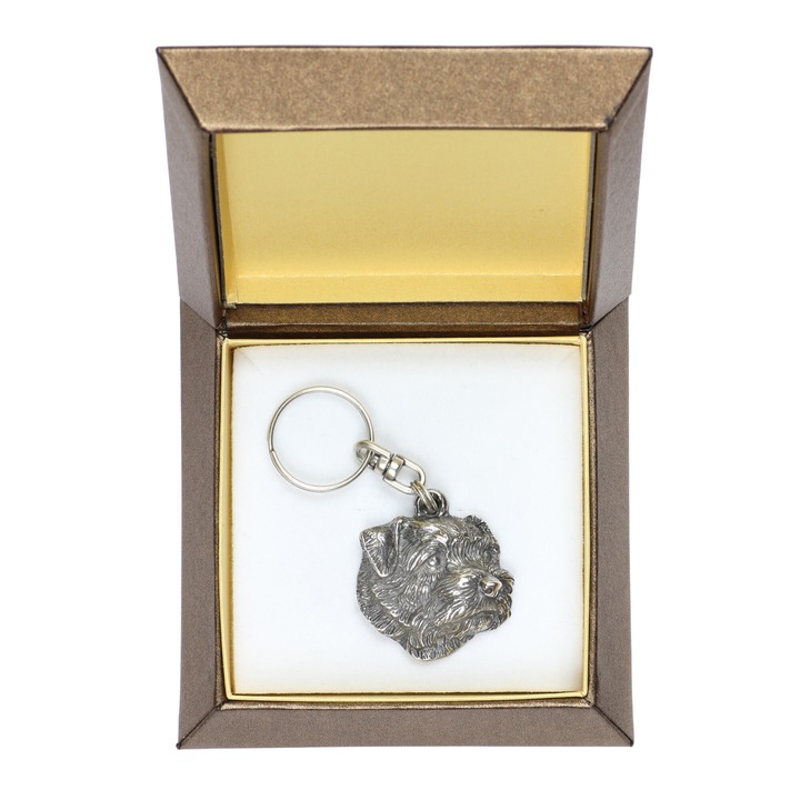 Art-Dog Norfolk Terrier kulcstartó, ezüstözött cinkötvözet, díszdobozban