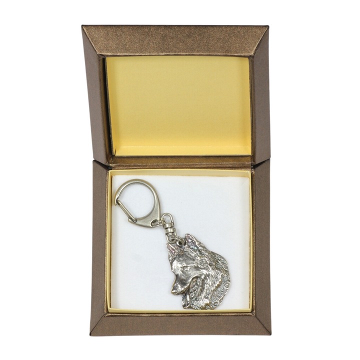 Belga juhászkutya kulcstartó, Art-Dog, ezüst bevonattal, díszdobozzal
