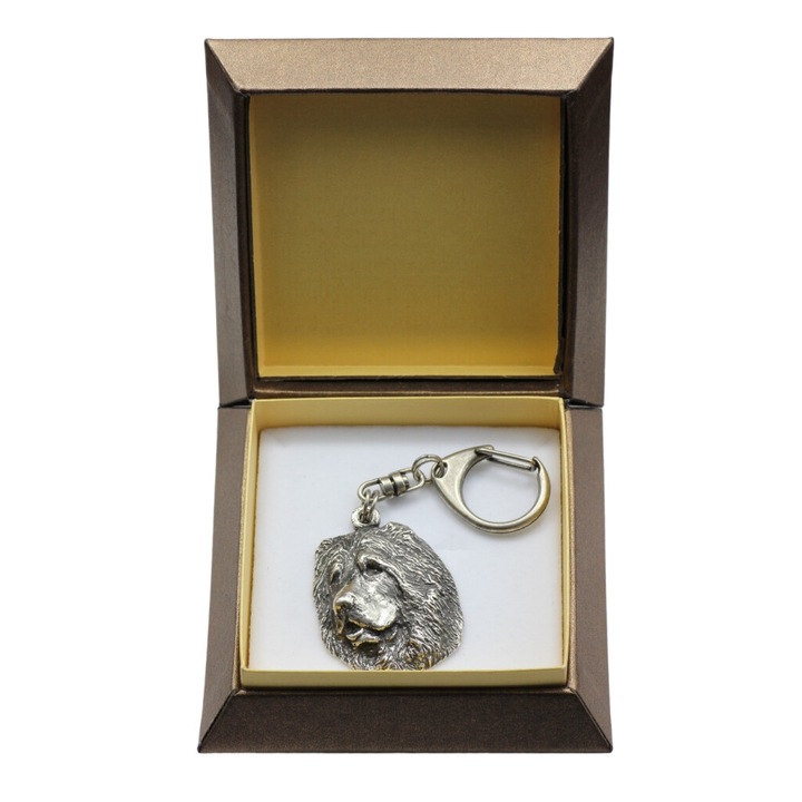 Art-Dog kaukázusi juhászkutya kulcstartó, ezüstözött, díszdobozban