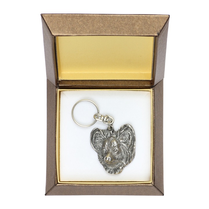 Art-Dog kulcstartó, kutya szájkosár medál, ezüst, díszdoboz