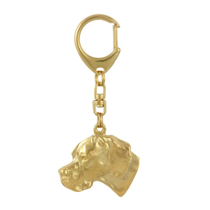 Breloc Art-Dog Pointer englezesc, placat cu aur, decorativ, multicolor