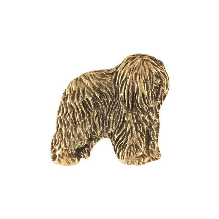 Brosa Art-Dog model ciobanesc polonez, placata cu aur, ambalaj cadou