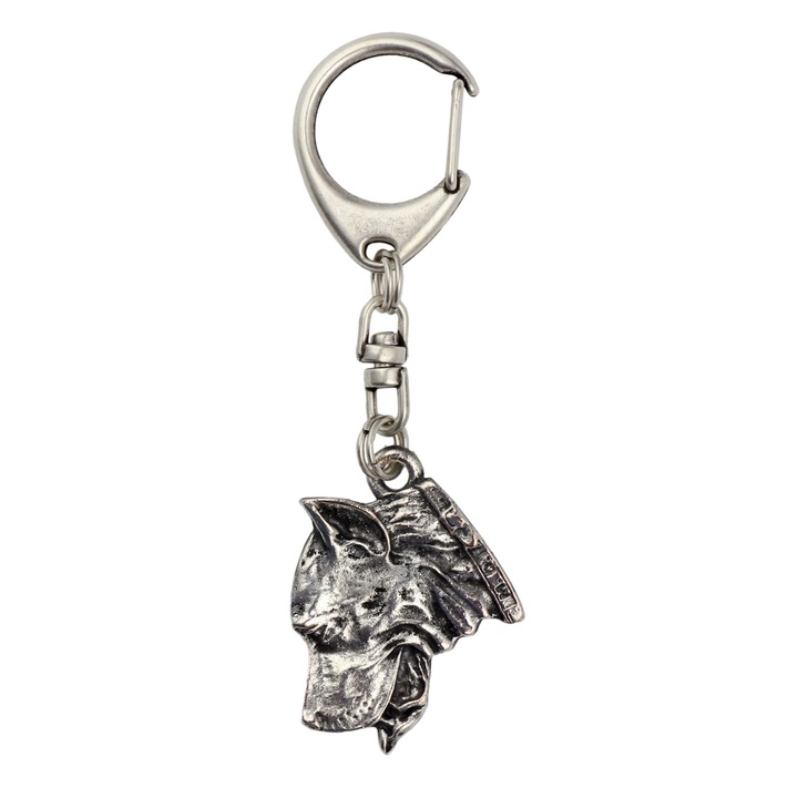 Art-Dog Presa Canario kulcstartó, ezüstözött, táskára vagy hátizsákra