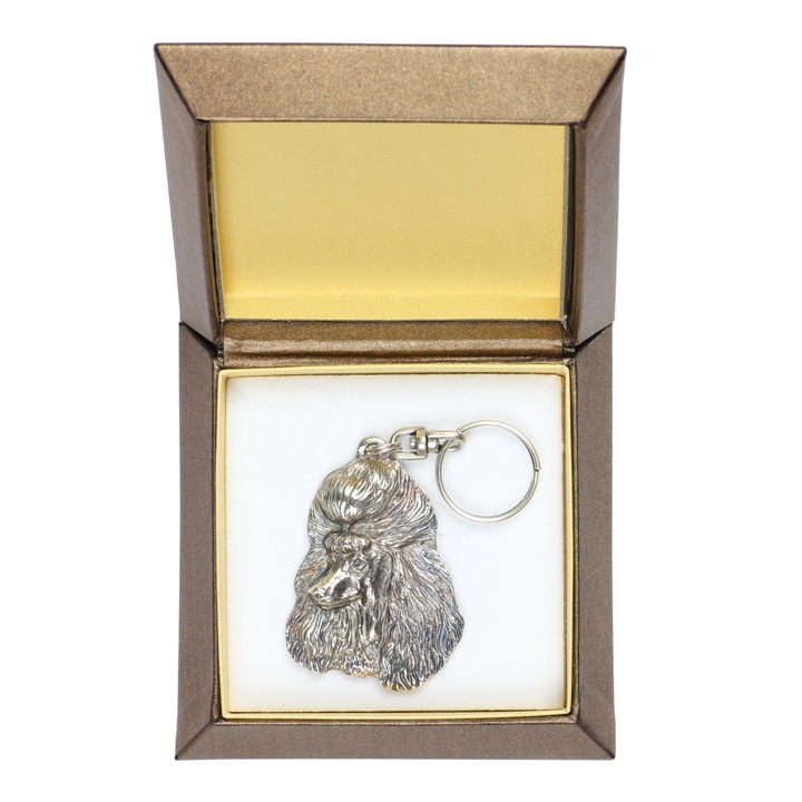 Breloc Poodle Art-Dog, aliaj ZnAl placat cu argint, cutie cadou