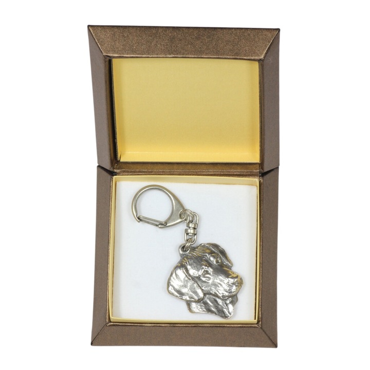 Art-Dog Rodéziai Ridgeback kulcstartó, ezüstözött, díszdobozban