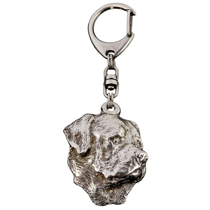 Art-Dog Rottweiler I kulcstartó, ezüstözött, ZnAl ötvözet, táskához vagy hátizsákhoz