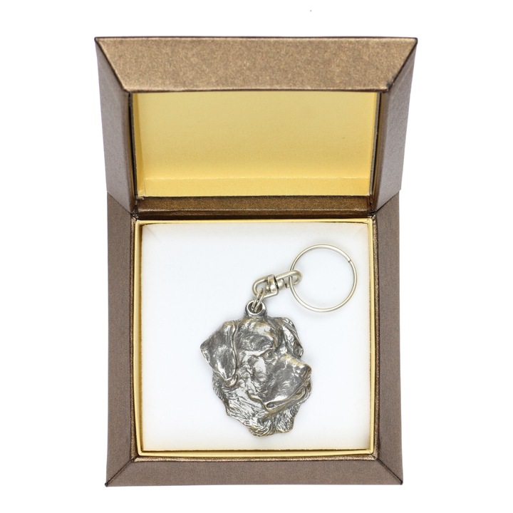 Breloc Art-Dog Rottweiler II, aliaj ZnAl placat cu argint, cutie cadou, argintiu