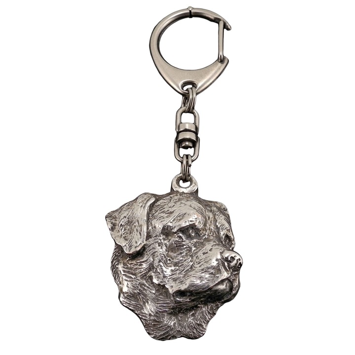 Art-Dog Rottweiler II kulcstartó, ezüstözött, táskára vagy hátizsákra