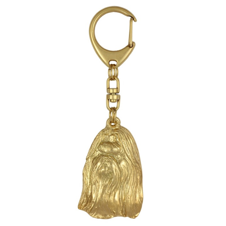 Breloc Art-Dog Shih Tzu, placat cu aur, decorativ, pentru geanta