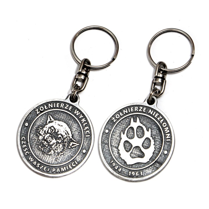 Art-Dog Soldati Wykreci kulcstartó, ezüstözött, táskára vagy hátizsákra