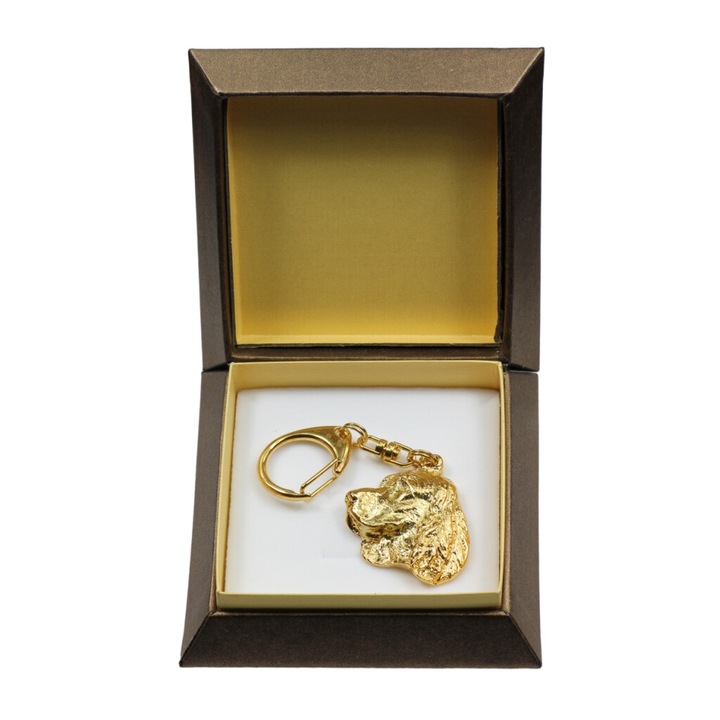 Art-Dog Welsh Springer spániel kulcstartó, aranyozott, díszdobozban