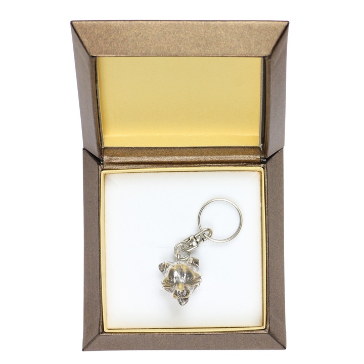 Art-Dog Staffordshire Bull Terrier kulcstartó, ZnAl ötvözet, ezüstözött, díszdobozban