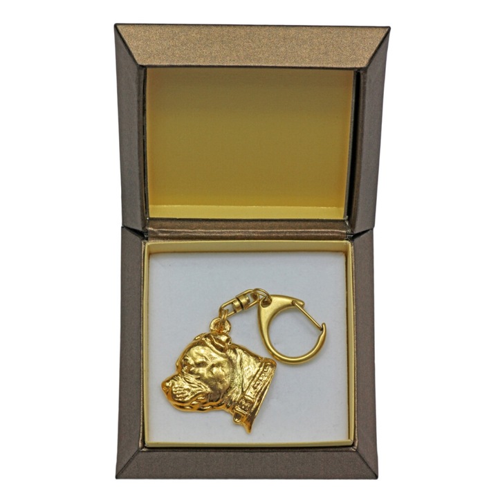 Art-Dog Staffordshire Bull Terrier II kulcstartó, aranyozott, díszdobozban