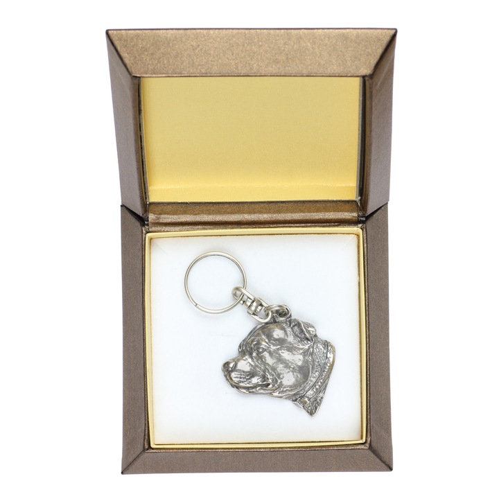 Kulcstartó Art-Dog Staffordshire Bull Terrier III, ezüstözött ZnAl ötvözet, díszdobozban