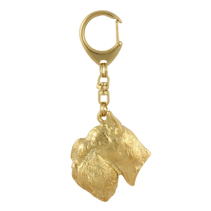 Breloc Art-Dog Schnauzer, placat cu aur, decorativ, patinat