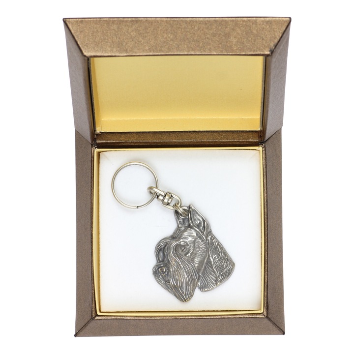 Art-Dog Schnauzer I kulcstartó, ZnAl ötvözet, ezüstözött, díszdobozban