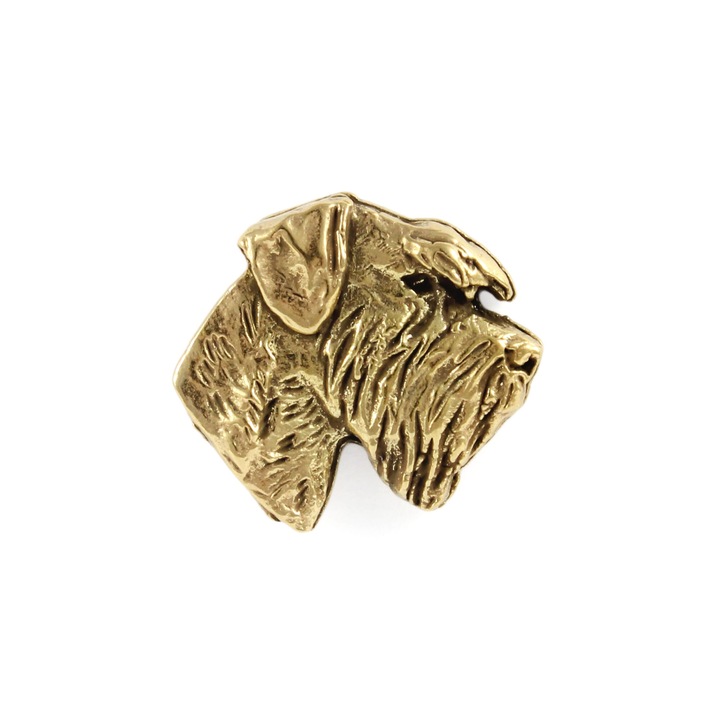 Brosa Schnauzer I Art-Dog, placata cu aur, zinc si aliaj de aluminiu, in cutie cadou