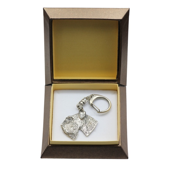 Art-Dog Schnauzer III kulcstartó, ezüstözött, díszdobozban