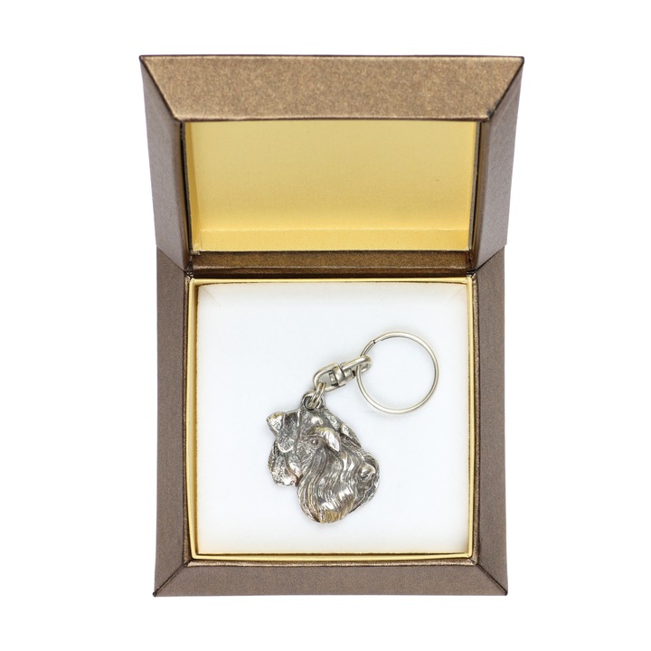 Art-Dog Schnauzer IV kulcstartó, ezüstözött ZnAl ötvözet, díszdobozban