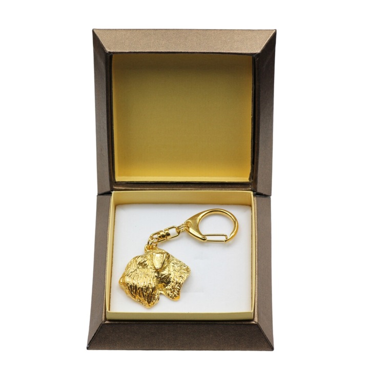 Art-Dog Soft-coated Wheatan Terrier kulcstartó, aranyozott, díszdobozban