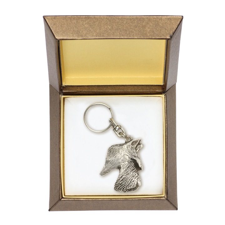 Skót Terrier Art-Dog kulcstartó, ezüst medál, díszdoboz