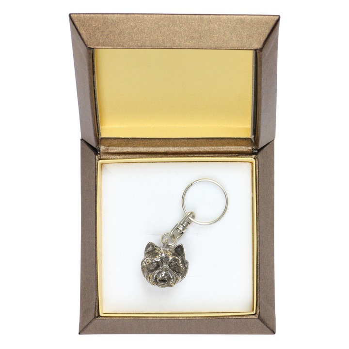 Art-Dog West Highland White Terrier kulcstartó, ezüstözött ZnAl ötvözet, díszdobozban