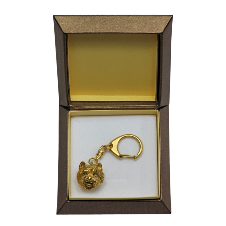 Breloc West Highland White Terrier, Art-Dog, aliaj, auriu