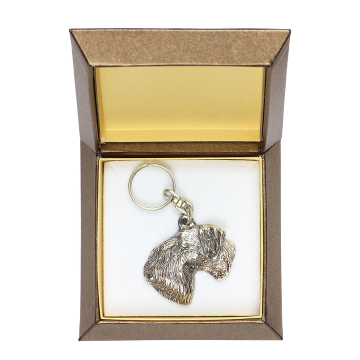Cseh Terrier kulcstartó, Art-Dog, ZnAl ötvözet ezüstözött, díszdobozban