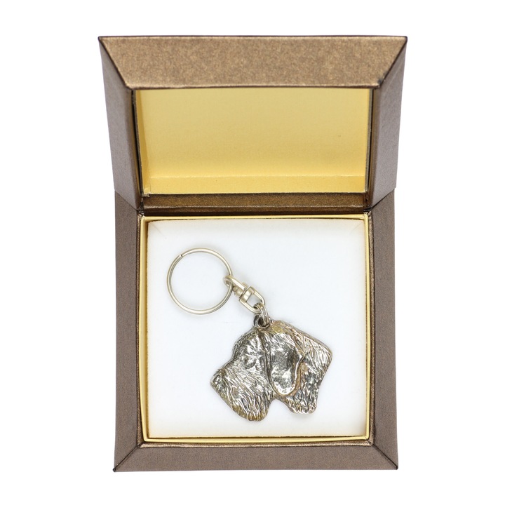 Német Drótszőrű Vizsla Kulcstartó, Art-Dog, Ezüst, Ajándék Doboz