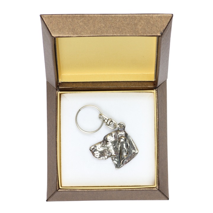 Kulcstartó Art-Dog Vizsla, Ezüst medál, Ajándékdoboz, Fém