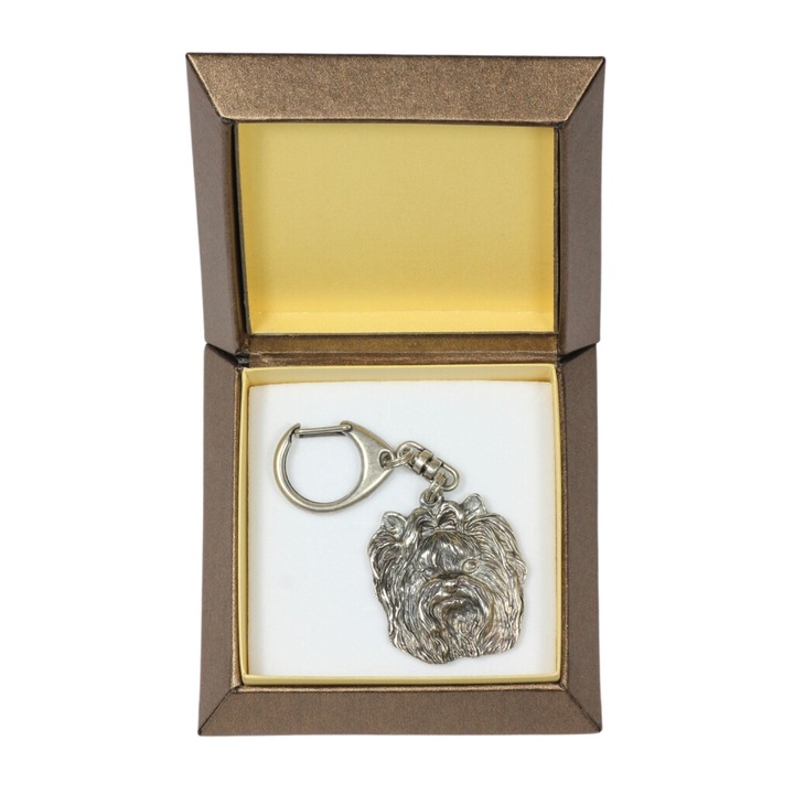 Art-Dog Yorkshire Terrier kulcstartó, ezüstözött, díszdobozban