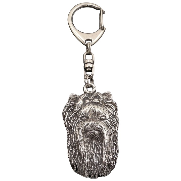 Breloc Art-Dog Yorkshire Terrier II, placat cu argint, pentru geanta/rucsac