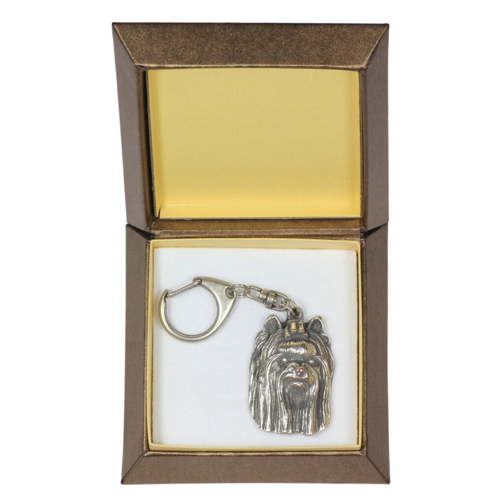 Art-Dog Yorkshire Terrier III kulcstartó, ezüstözött, díszdobozban
