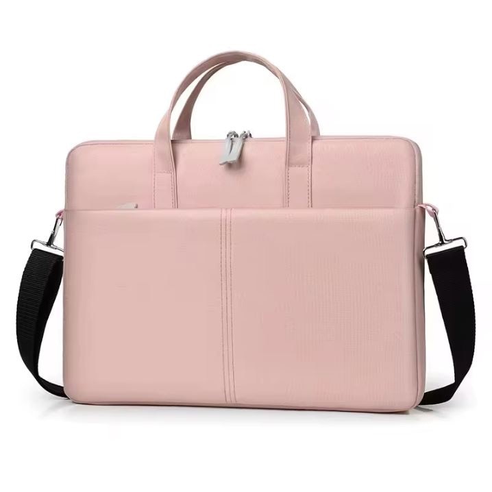 Geanta pentru Laptop 13"-14.1", Textil, 2 Buzunare, Extensie pentru umar, Roz