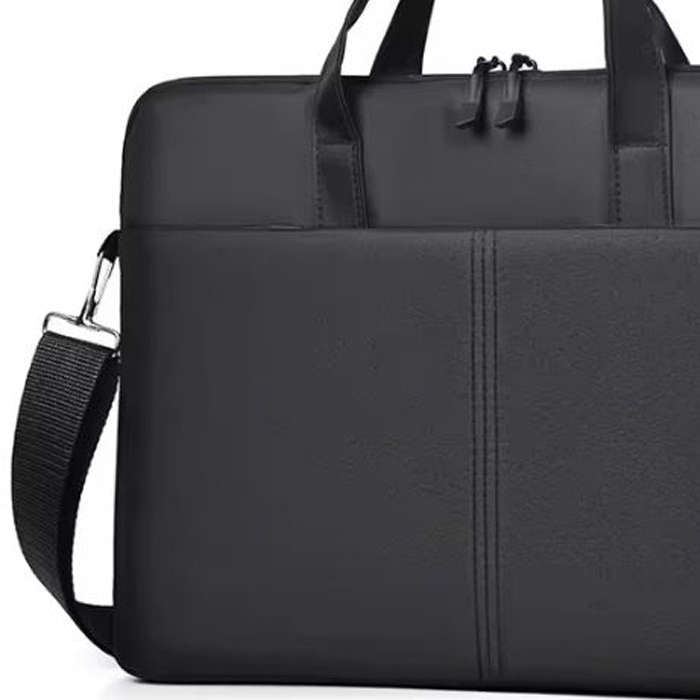 Geanta pentru Laptop 13"-14.1", Textil, 2 Buzunare, Extensie pentru umar, Negru