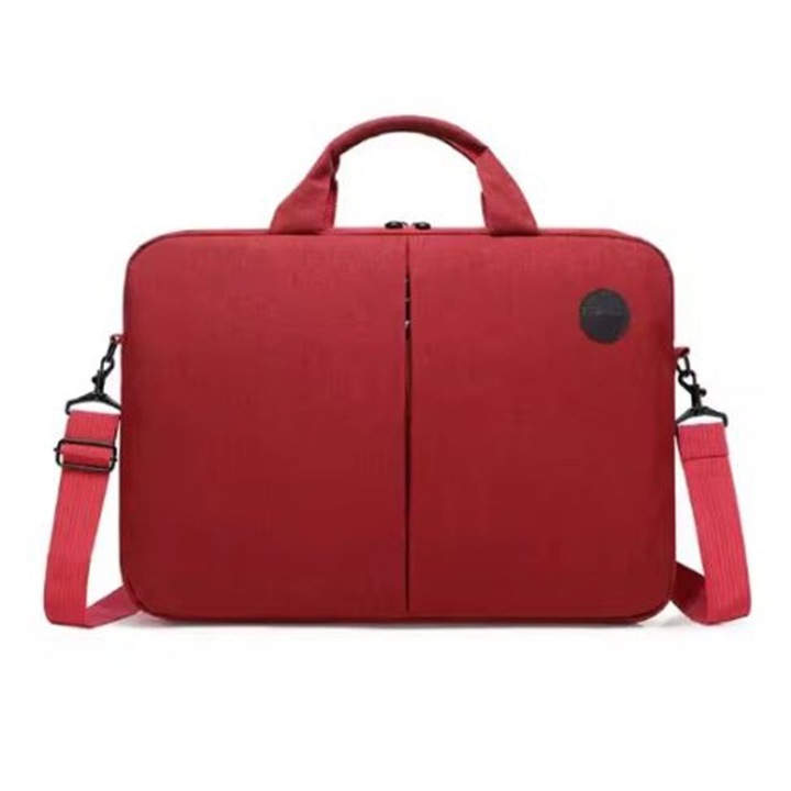 15" чанта за лаптоп, текстил, 4 джоба, разширение за рамо, червена