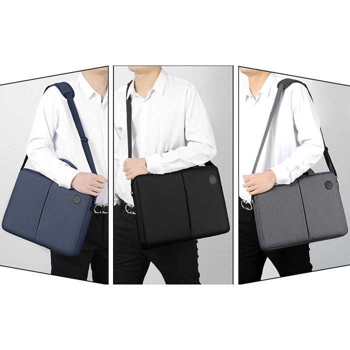 Geanta pentru Laptop 15", Textil, 4 Buzunare, Extensie pentru umar, Bleumarin