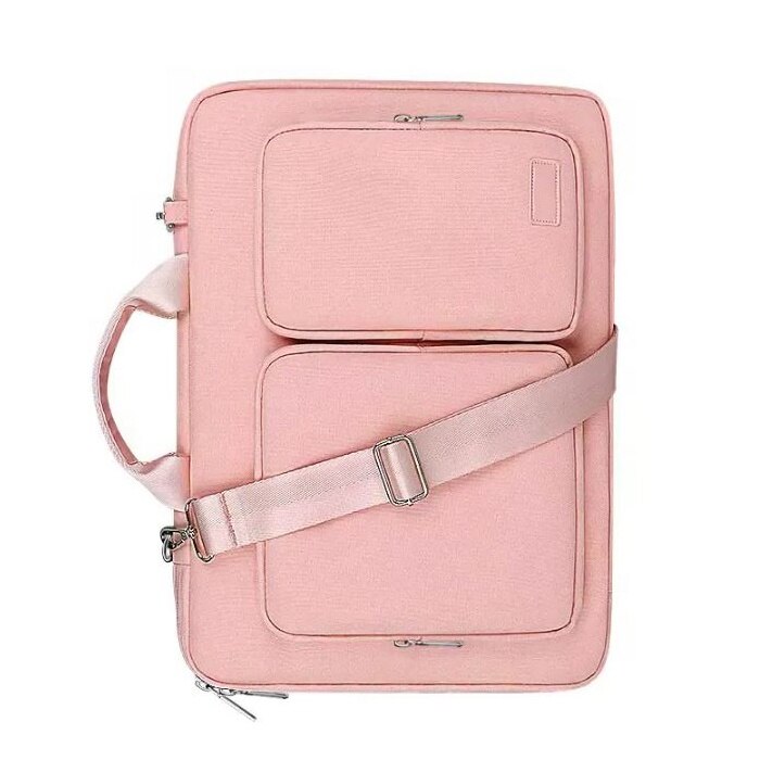 Geanta pentru Laptop 14.1"-15.4", Textil, Interior moale, 2 Buzunare accesorii, Roz