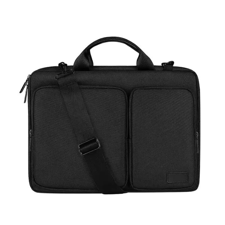 Geanta pentru Laptop 14.1"-15.4", Textil, Interior moale, 2 Buzunare accesorii, Negru
