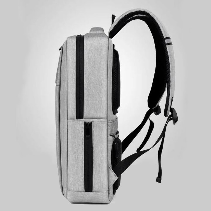 Ghiozdan Laptop, Port incarcare USB, Multifunctional, Compatibila 16.1", Textil, Gri