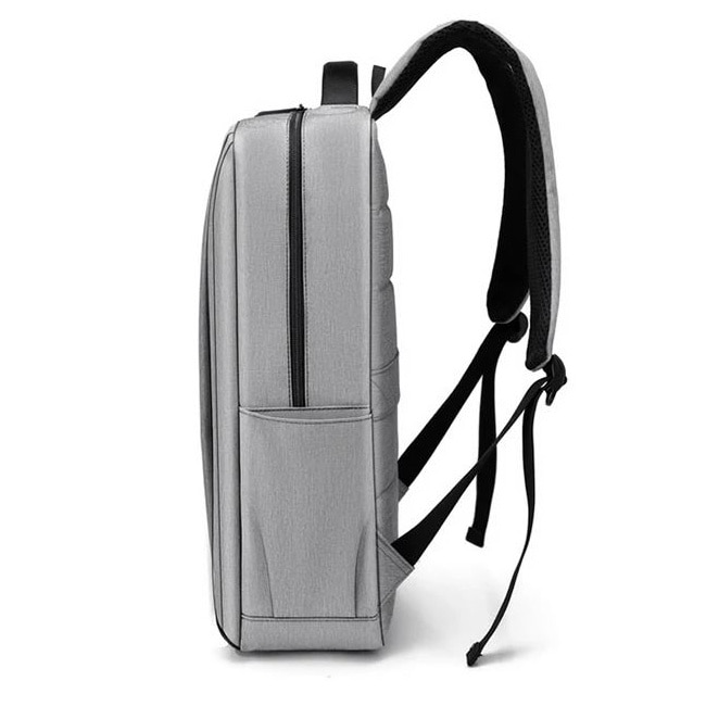 Ghiozdan Multifunctional pentru Laptop, Port incarcare USB, Compatibila 15", Textil, Gri